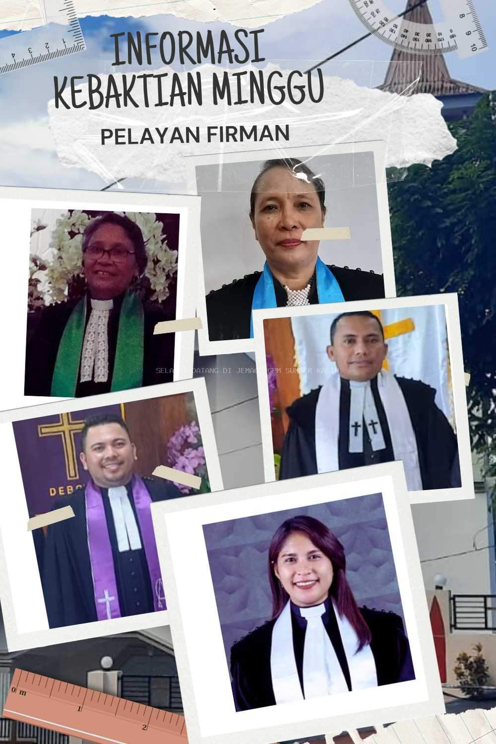 INFORMASI KEBAKTIAN MINGGU JEMAAT GPM SUMBER KASIH : MINGGU, 11 AGUSTUS 2024